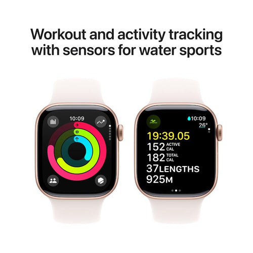 Apple Watch Series 10 GPS 42mm Rose Gold Aluminium Case with Light Blush Sport Band S/M