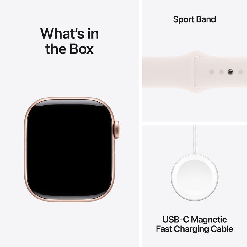Apple Watch Series 10 GPS 42mm Rose Gold Aluminium Case with Light Blush Sport Band S/M