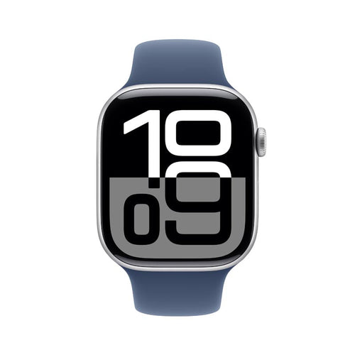Apple Watch Series 10 GPS 46mm Silver Aluminium Case with Denim Sport Band M/L