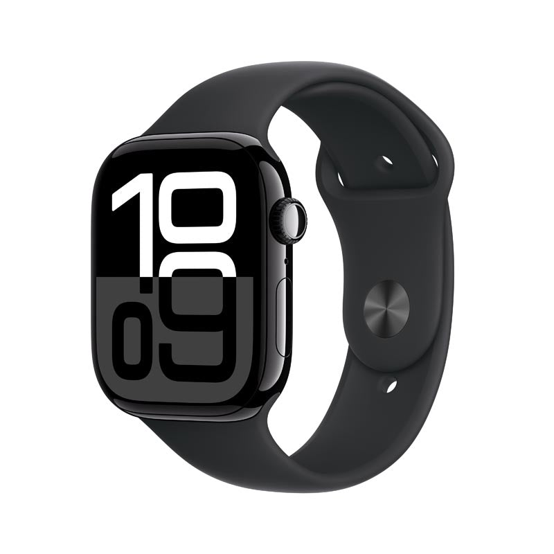 Apple Watch Series 10 GPS 46mm Jet Black Aluminium Case with Black Sport Band M/L