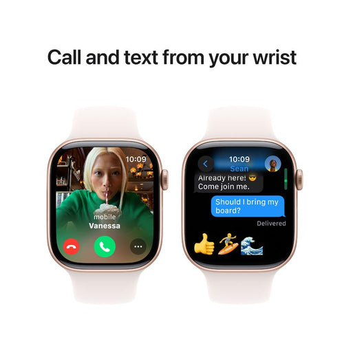 Apple Watch Series 10 GPS 46mm Rose Gold Aluminium Case with Light Blush Sport Band S/M