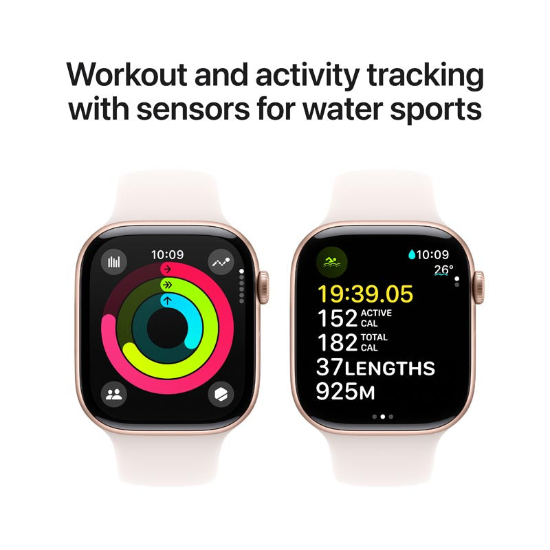 Apple Watch Series 10 GPS 46mm Rose Gold Aluminium Case with Light Blush Sport Band M/L