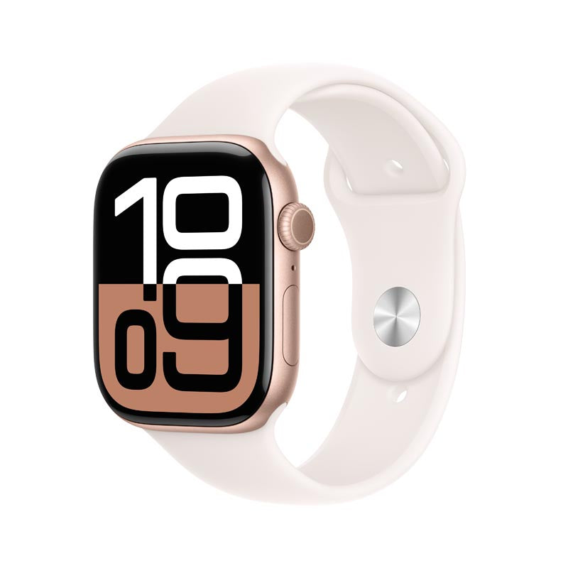 Apple Watch Series 10 GPS + Cellular 46mm Rose Gold Aluminium Case with Light Blush Sport Band M/L