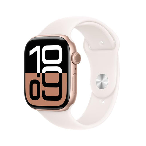 Apple Watch Series 10 GPS + Cellular 46mm Rose Gold Aluminium Case with Light Blush Sport Band M/L