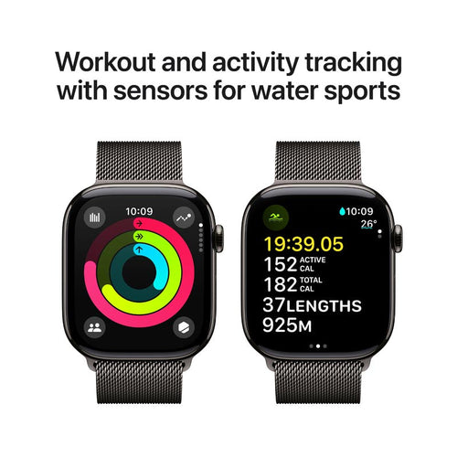 Apple Watch Series 10 GPS + Cellular 46mm Slate Titanium Case with Slate Milanese Loop M/L