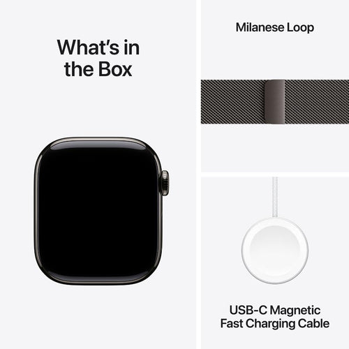 Apple Watch Series 10 GPS + Cellular 42mm Slate Titanium Case with Slate Milanese Loop