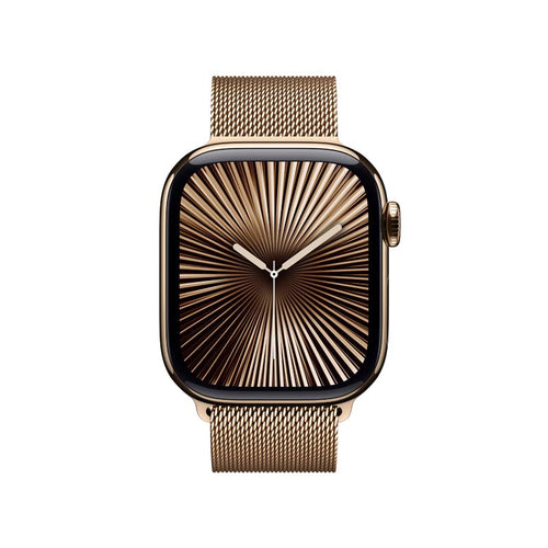Apple Watch Series 10 GPS + Cellular 42mm Gold Titanium Case with Gold Milanese Loop