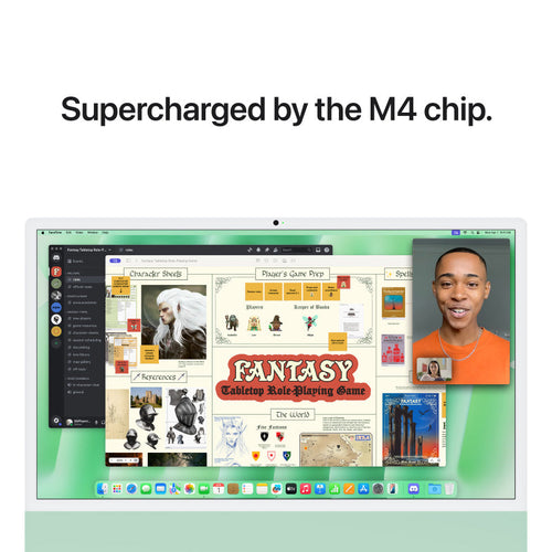 24-inch iMac with Retina 4.5K display: Apple M4 chip with 8‑core CPU and 8‑core GPU, 16GB, 256GB SSD - Green [MWUE3ZP/A]