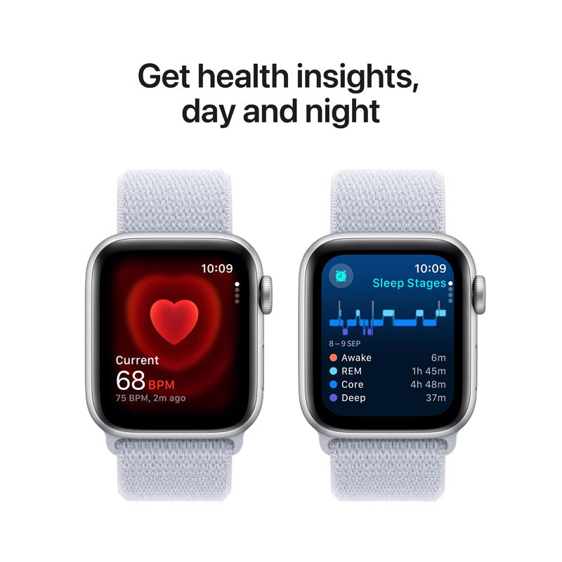 Apple Watch SE GPS 40mm Silver Aluminium Case with Blue Cloud Sport Loop