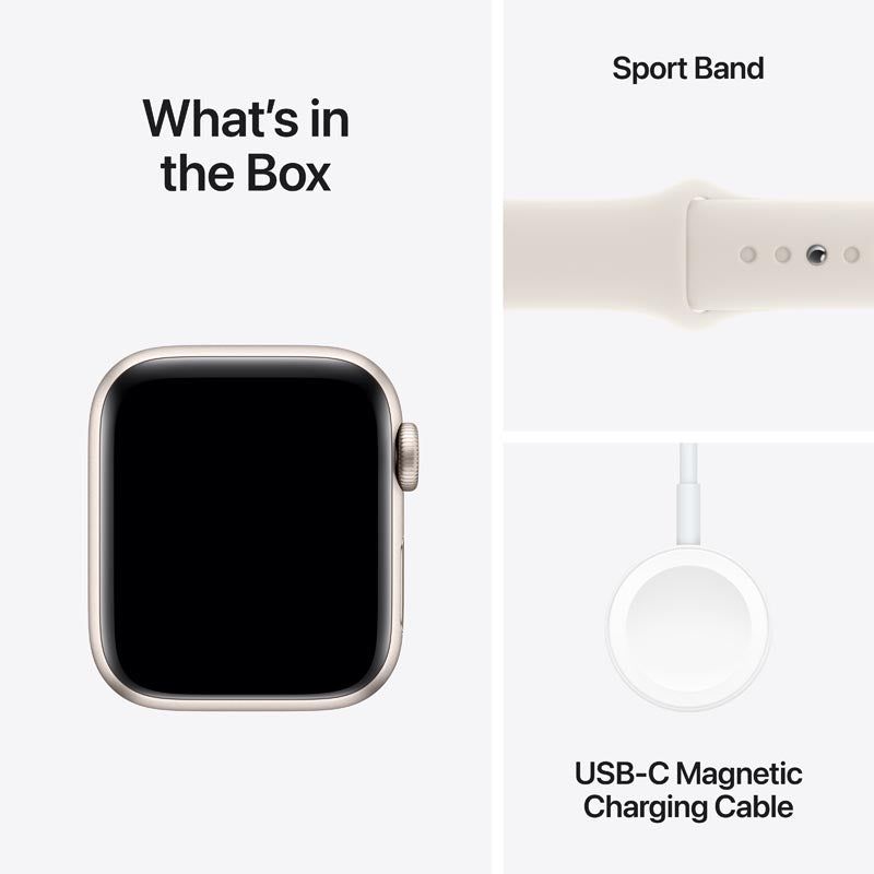 Apple Watch SE GPS 40mm Starlight Aluminium Case with Starlight Sport Band M/L