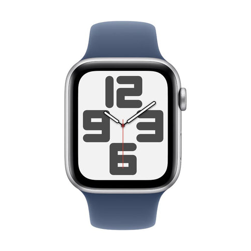 Apple Watch SE GPS 44mm Silver Aluminium Case with Denim Sport Band M/L