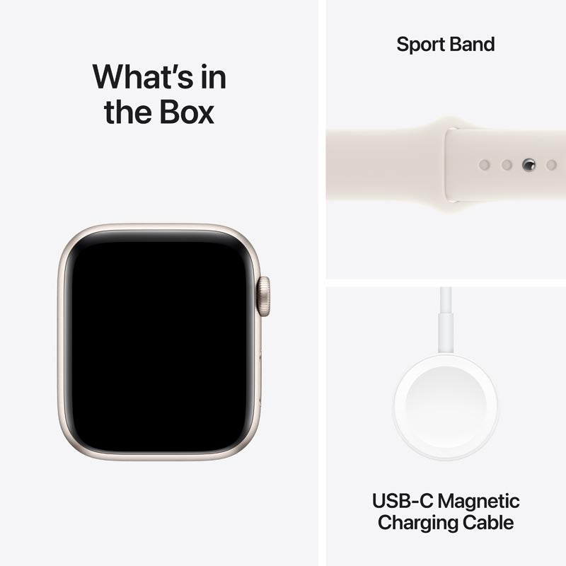 Apple Watch SE GPS 44mm Starlight Aluminium Case with Starlight Sport Band M/L