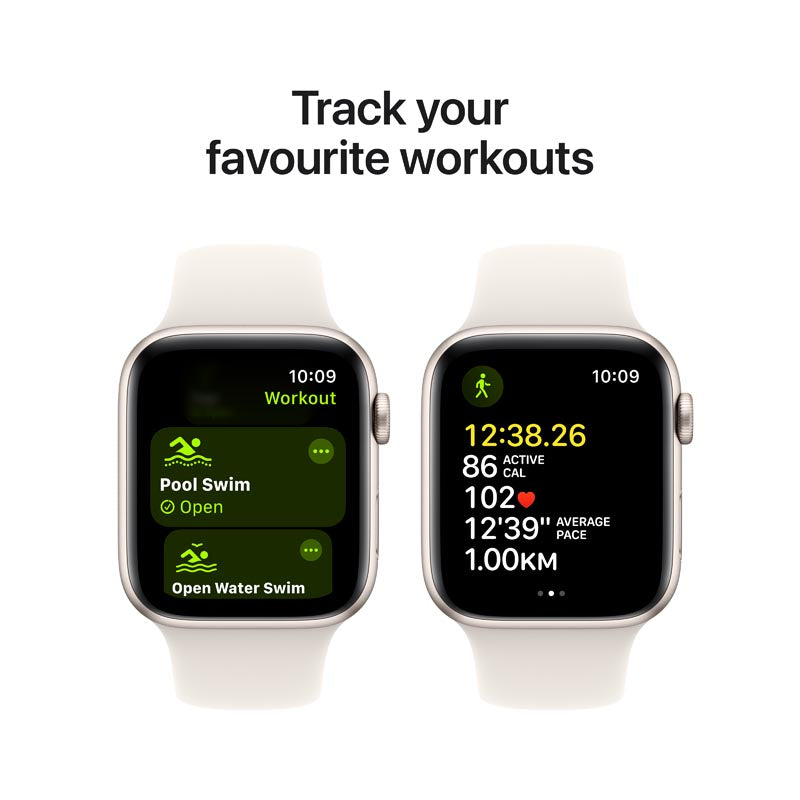 Apple Watch SE GPS 44mm Starlight Aluminium Case with Starlight Sport Band M/L