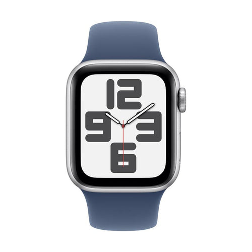 Apple Watch SE GPS + Cellular 40mm Silver Aluminium Case with Denim Sport Band S/M