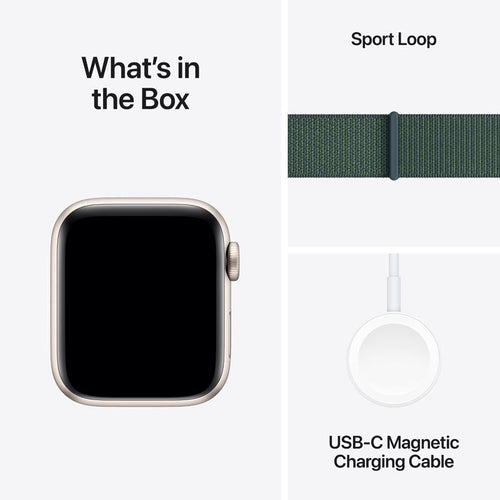 Apple Watch SE GPS + Cellular 40mm Starlight Aluminium Case with Lake Green Sport Loop