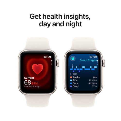 Apple Watch SE GPS + Cellular 44mm Starlight Aluminium Case with Starlight Sport Band S/M
