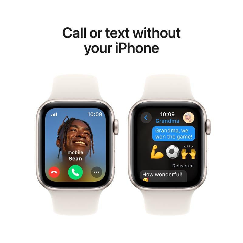 Apple Watch SE GPS + Cellular 44mm Starlight Aluminium Case with Starlight Sport Band M/L