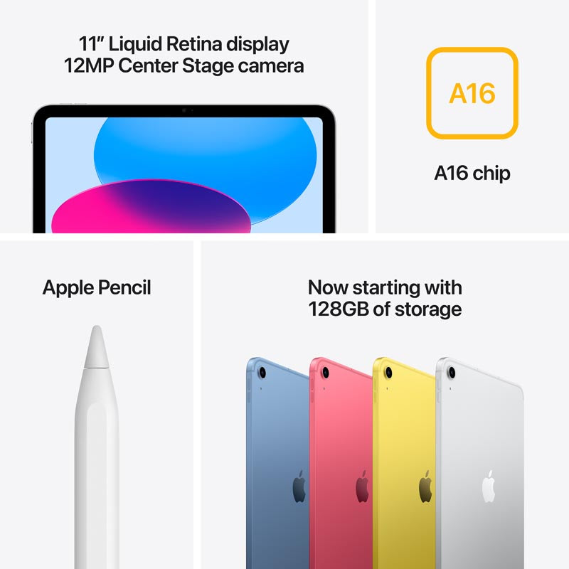 iPad 11-inch A16 Wi-Fi + Cellular 128GB - Silver [3N797ZP/A]