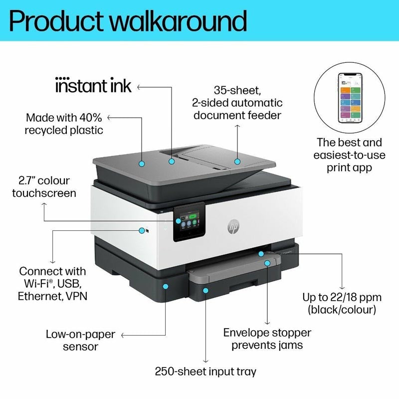 HP OfficeJet Pro 9120e All-in-One Printer (403Y0B), Instant Ink free trial included