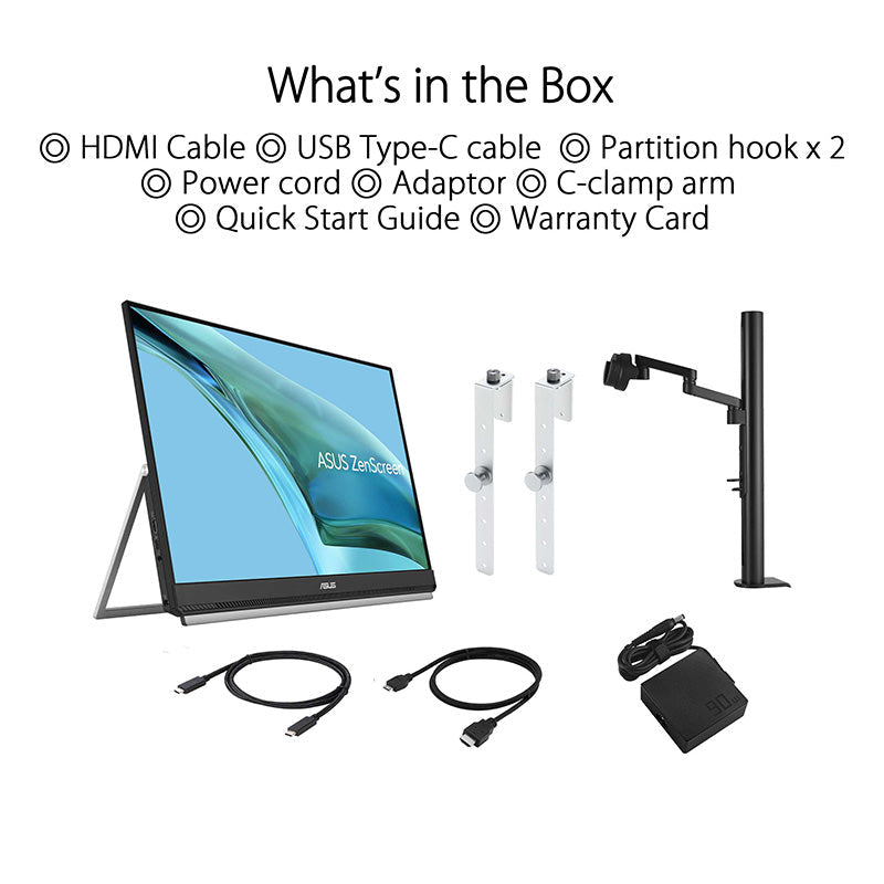 ASUS ZenScreen MB249C Portable Monitor – 23.8'' FHD IPS USB-C