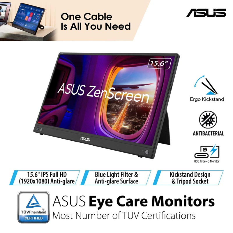 ASUS ZenScreen MB16AHV Portable Monitor - 15.6'' FHD IPS USB-C