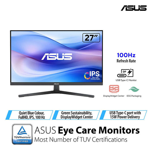 ASUS VU279CFE Eye Care Gaming Monitor - 27 FHD IPS 100Hz (Quiet Blue)