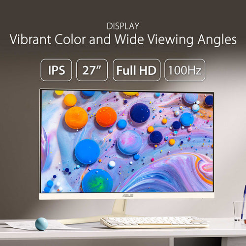 ASUS VU279CFE Eye Care Gaming Monitor - 27 FHD IPS 100Hz (Oat Milk)