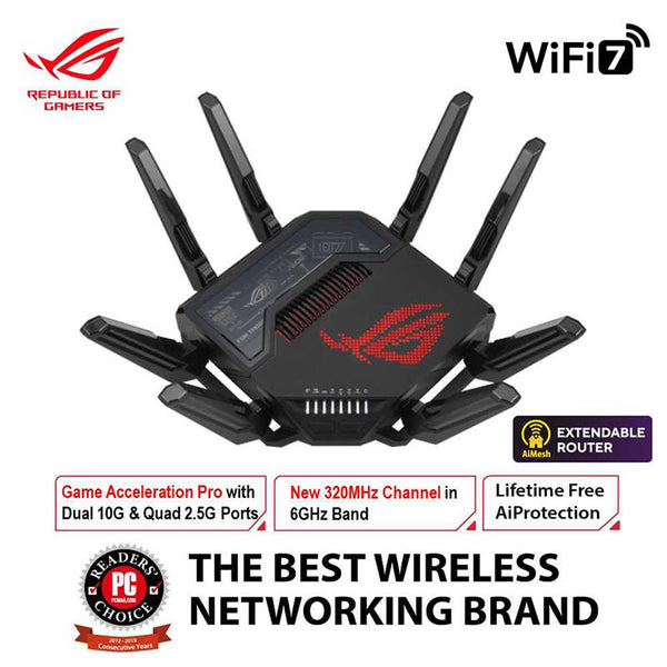 Asus ROG Rapture GT-BE98 Quad Band WIFI 7 BE25000 Gaming Router