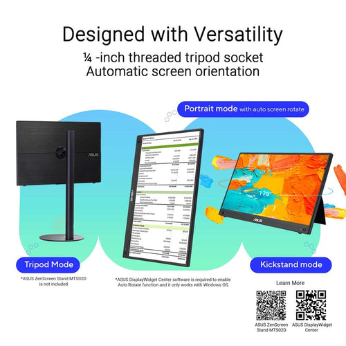 ASUS ZenScreen Touch MB16AMTR Portable Monitor - 16 FHD IPS 10-point touch