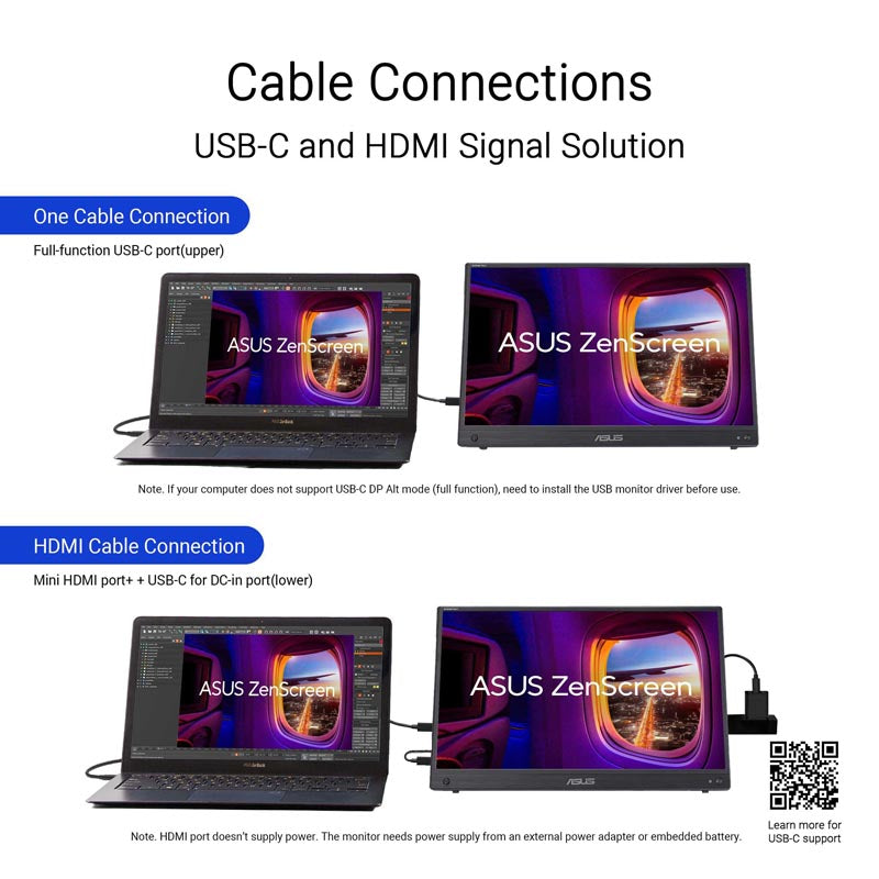 ASUS ZenScreen Touch MB16AMTR Portable Monitor - 16 FHD IPS 10-point touch