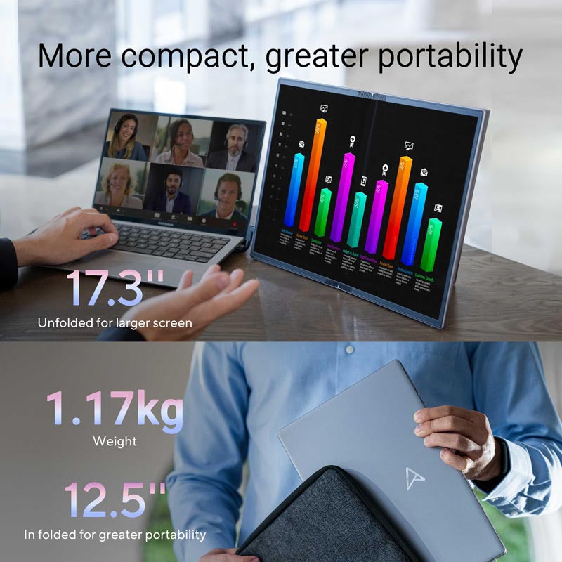 ASUS ZenScreen Fold OLED MQ17QH Portable Monitor – 17.3-inch QHD (2560x1920) OLED