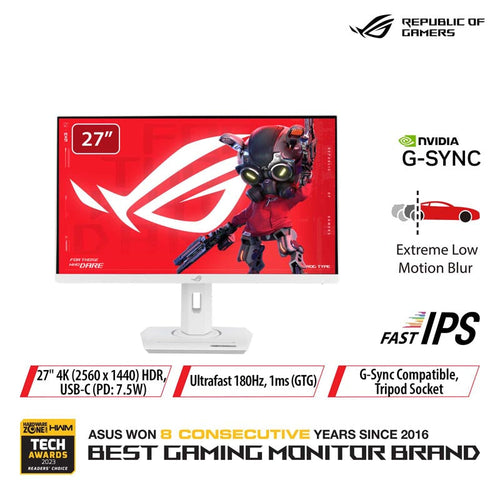Asus ROG Strix XG27ACS-W - 27 QHD Fast IPS 180Hz Gaming Monitor