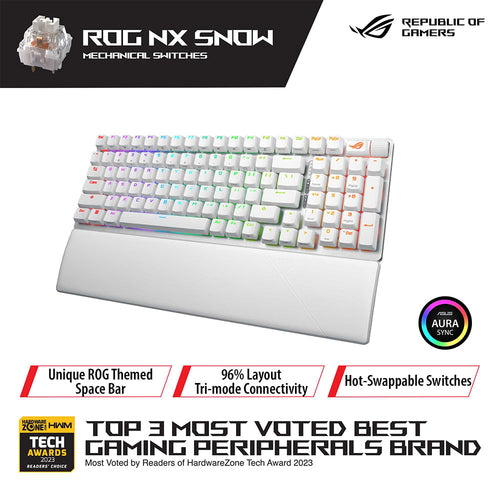 Asus ROG Strix Scope II 96 (Snow) Wireless Gaming Keyboard (White)