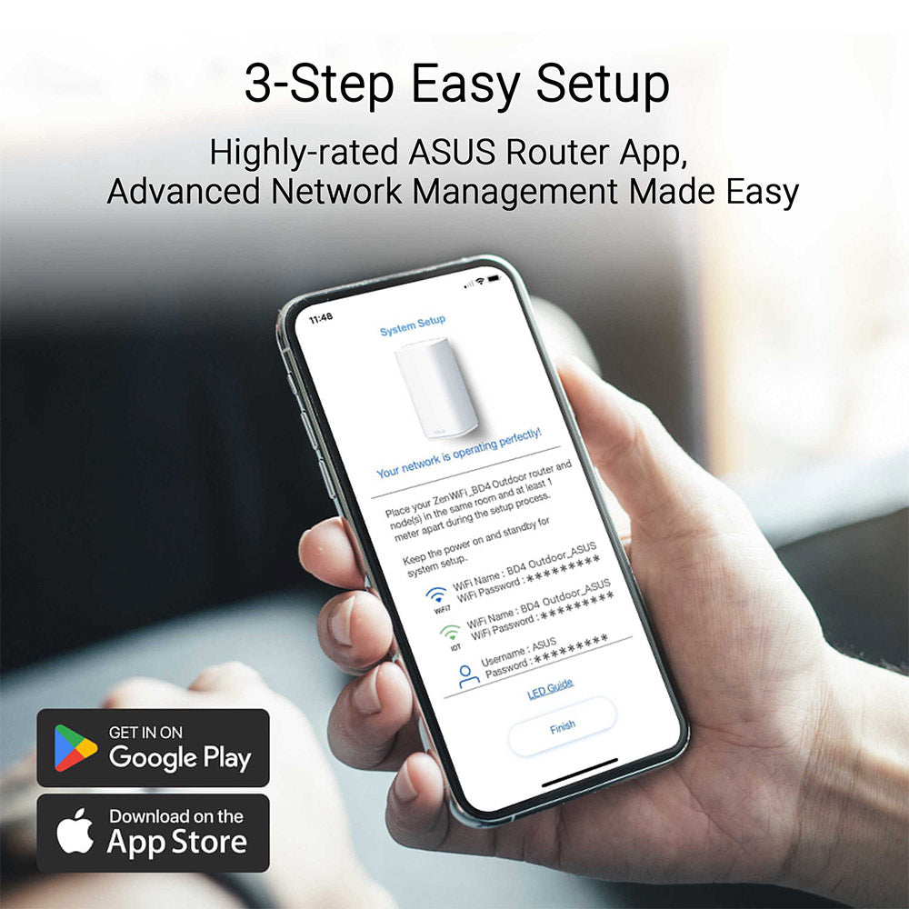 Asus ZenWiFi BD4 Outdoor Dual-band Wi-Fi 7 AiMesh Router (White)