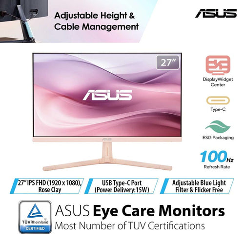 ASUS VU279CFE-P Eye Care Gaming Monitor - 27 FHD IPS 100Hz