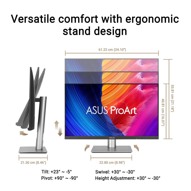 ASUS ProArt Display 5K PA27JCV Professional Monitor - 27 5K (5120 x 2880) IPS 99% DCI-P3