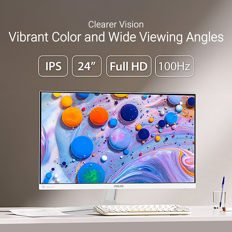 ASUS VU249HFI-W Eye Care Monitor - 23.8 FHD IPS 100Hz
