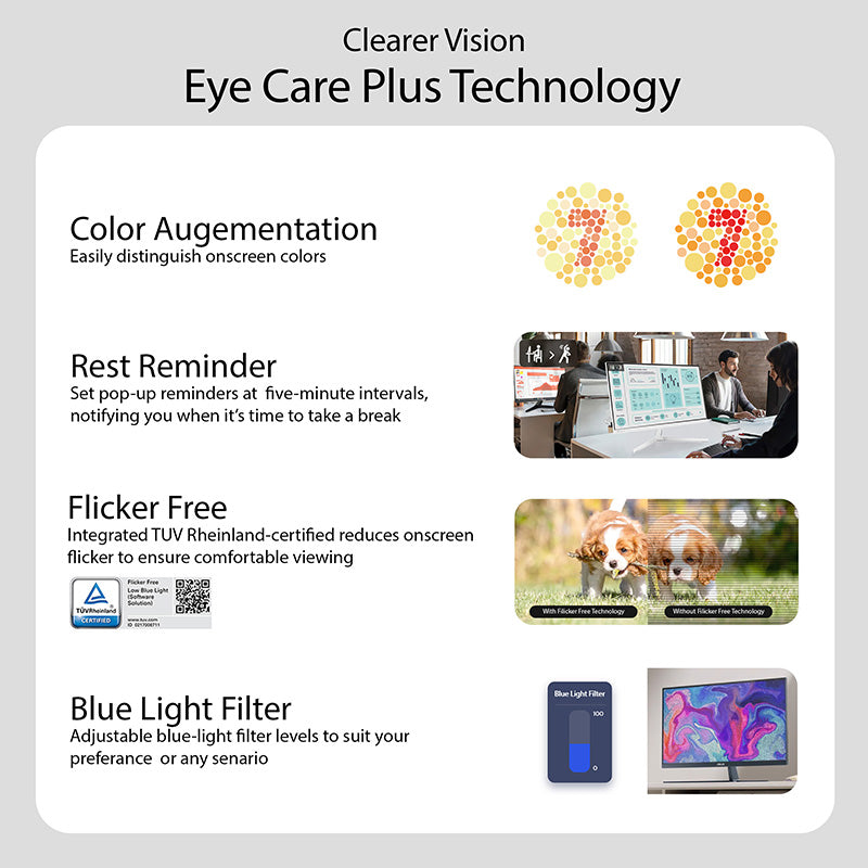 ASUS VU249HFI-W Eye Care Monitor - 23.8 FHD IPS 100Hz