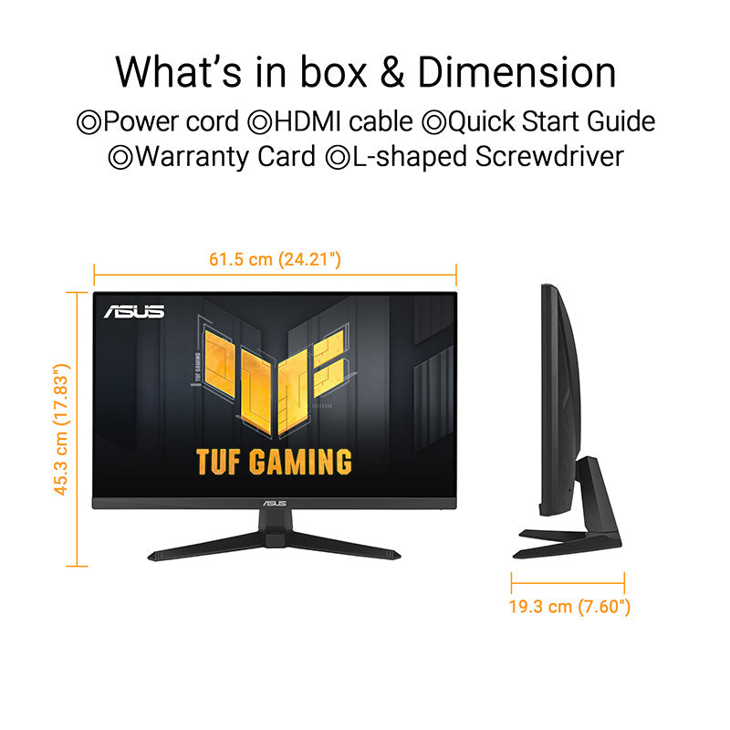ASUS TUF Gaming VG279QE5A Gaming Monitor - 27 FHD IPS OC146Hz