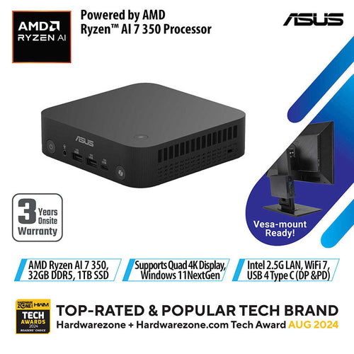Asus ExpertCenter PN54-S70033NL - AI 7-350 32GB 1TB Win11