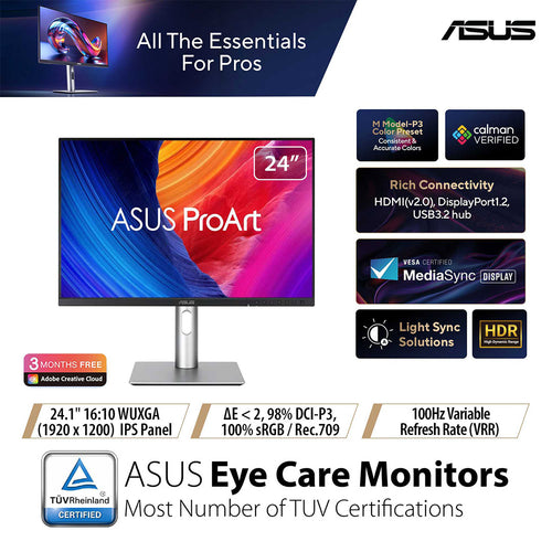 Asus ProArt PA248QFV - 24.1” WUXGA IPS 100Hz Professional Monitor