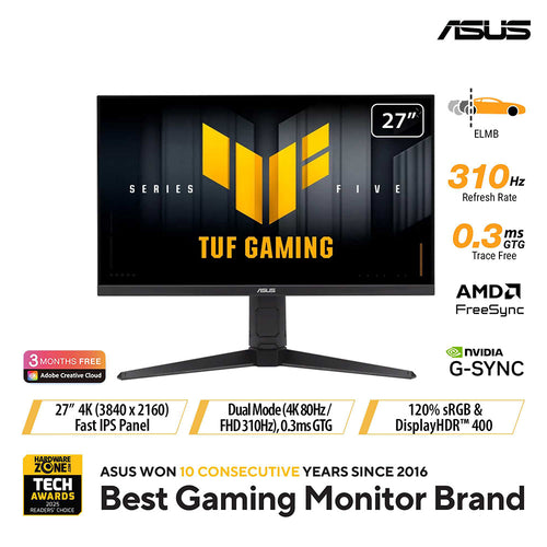 Asus TUF Gaming VG27UQEL5A - 27 UHD IPS 80/310Hz Dual Mode Gaming Monitor