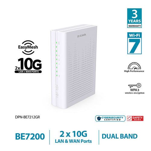 D-Link DPN-BE7212GR BE7200 10G Wi-Fi 7 EasyMesh Router