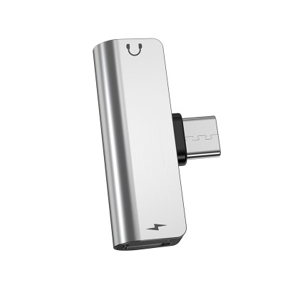 HOCO LS26 Type-C 2-in-1 Audio Converter (Silver)