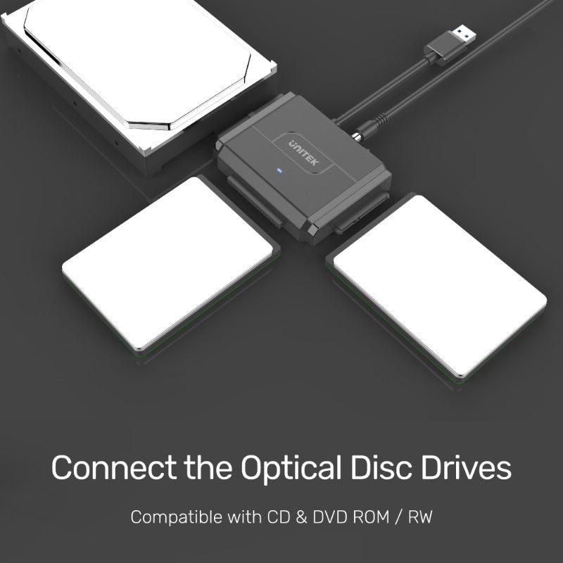 Unitek Y-3324 SmartLink Trinity USB 3.0 to 3-Port HDD/SSD Adapter