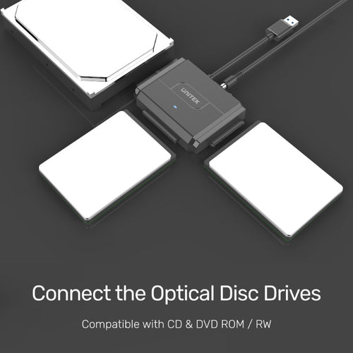 Unitek Y-3324 SmartLink Trinity USB 3.0 to 3-Port HDD/SSD Adapter
