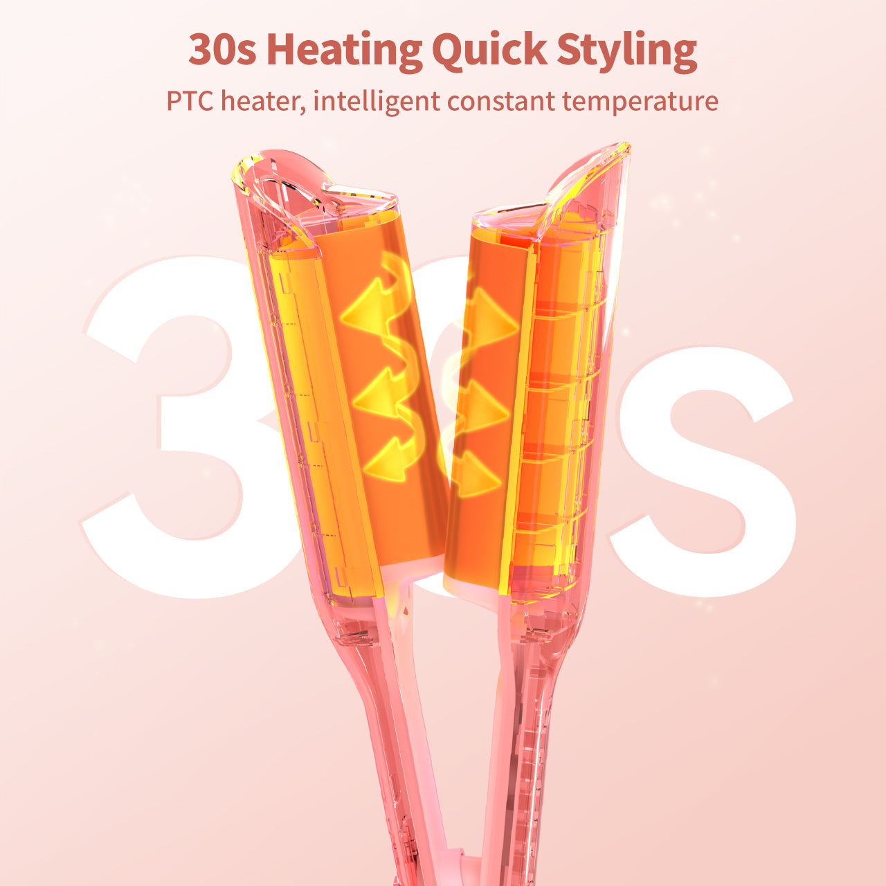 Simplus JFBA011PK00-S Pink U-shaped Negative Ions Hair Curler 32mm
