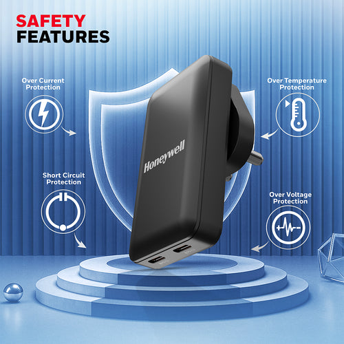 Honeywell Zest GaN Charger 45W Ultra Thin (Black)