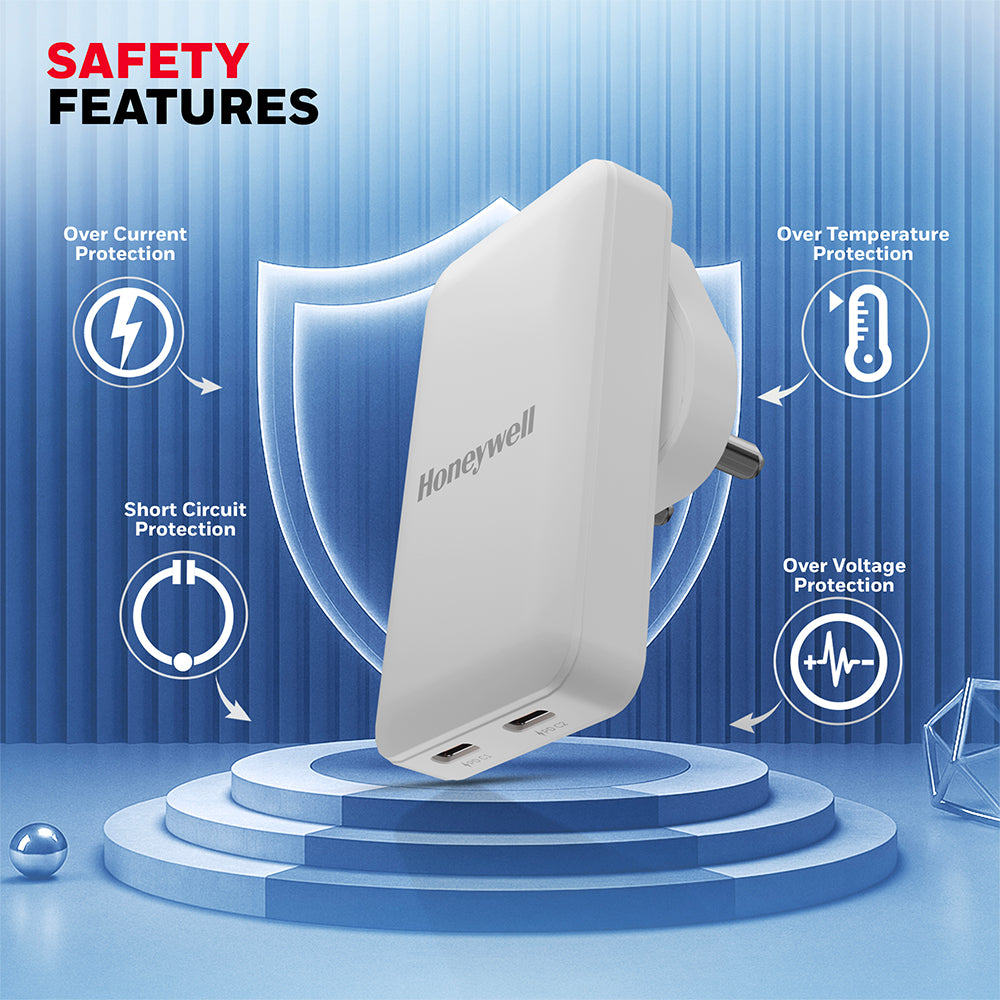 Honeywell Zest GaN Charger 45W Ultra Thin (White)
