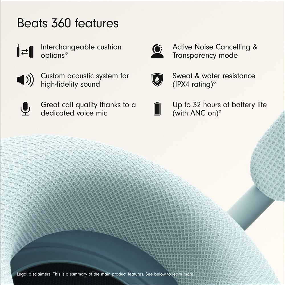 Beats 360 Over-Ear Headphones Sky with Sky Knit Cushions
